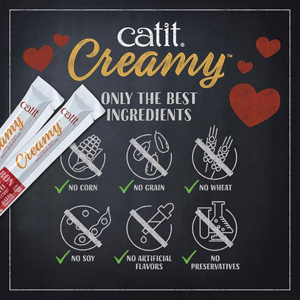 Cat Treats Creamy Lickable Cat-it Treats, 72 Tubes, Variety Pack, Chicken, Salmon, Tuna Flavours, 72 Tubes X 15g