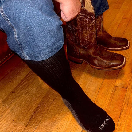 Dickies Men's Dri-tech Moisture Control Boot-Length Socks, Black (6 Pairs), X-Large