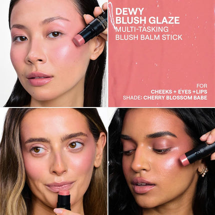 NUDESTIX Nudies Bloom Dewy Blush Stick Cherry Blossom Babe 7g – Dewy Cream Blush for Cheeks, Eyes & Lips – Glass Skin Glow, Buildable Colour, Cool Fresh Rose