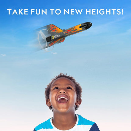 National Geographic Motorized Air Rocket Launcher for Kids - Self-Launching Toy, Launches up to 200 ft. with Safe Landing - Innovative Outdoor Toy & Model Rocket