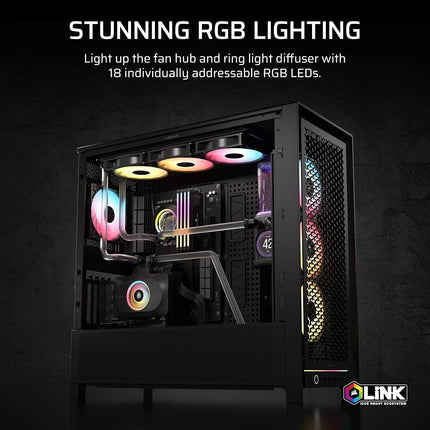 CORSAIR XG3 RGB HYBRID GPU Water Block – Hybrid Custom Cooling – Compatible with 5080, 5070 Ti, & 5070 GPUs – 18 Addressable RGB LEDs – iCUE LINK Connectivity – Built-in Temperature Sensor – Black