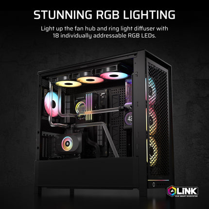 CORSAIR XG3 RGB HYBRID GPU Water Block – Hybrid Custom Cooling – Compatible with 5080, 5070 Ti, & 5070 GPUs – 18 Addressable RGB LEDs – iCUE LINK Connectivity – Built-in Temperature Sensor – Black
