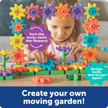 Learning Resources GardenGears Building Set, Ages 4+, Creative Gear Building Toy, Build a Colourful Spinning Garden While Developing Thinking and Fine Motor Skills