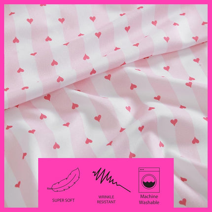 Betsey Johnson - Twin Sheets, Silky & Lightweight Bedding, Fade & Wrinkle Resistant (Wonderland Stripe Pink, Twin)