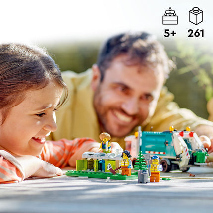 LEGO City Recycling Truck, Toy Vehicle Set with 3 Sorting Bins, Gift Idea for Kids 5 Plus Years Old, Educational Sustainable Living Series, 60386