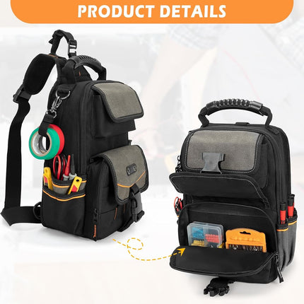 Trahzia Electrician Tool Pouch Bag, Zippered HVAC Tool Organizer