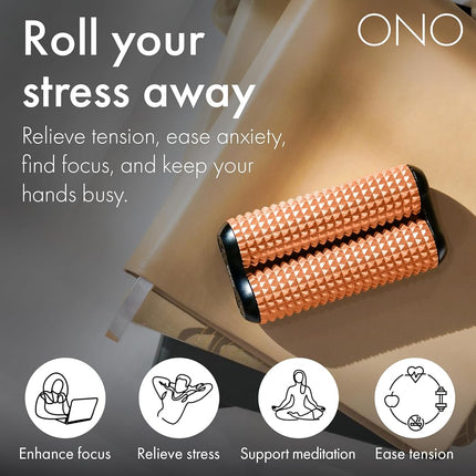 ONO Roller - Handheld Fidget Toy for Adults | Help Relieve Stress, Anxiety, Tension | Promotes Focus, Clarity | Compact, Portable Design (Acupressure, Full Size - Aluminum)
