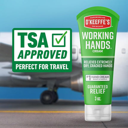 O'Keeffe's Working Hands Hand Cream; Relieves and Repairs Extremely Dry Hands; 3 oz Tube; (Pack of 2)