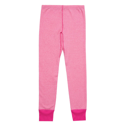 Fruit of the Loom Girls Premium Thermal Waffle Underwear Set, White/Fuchsia Burst, 10-12