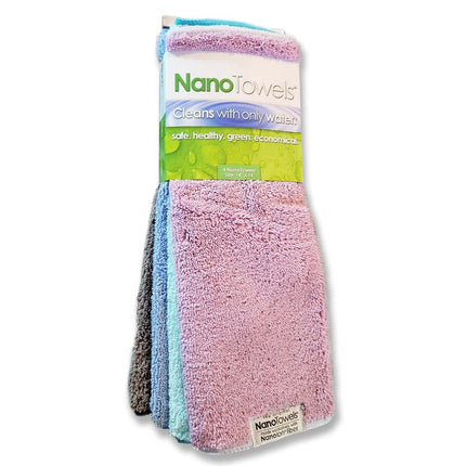 Nano Towels Life Miracle - Amazing Eco Fabric that Cleans Virtually Any Surface with Only Water. No More Paper Towels Or Toxic Chemicals. 4-Pack (14x14, Vanilla)