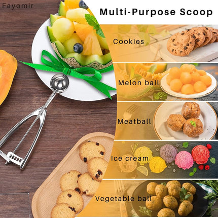 Cookie Scoop Set, Ice Cream Scoop Set, Selected 18/8 Stainless Steel Set of 3