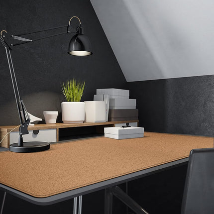 MAIDERN 140 x 60cm Cork & Leather Desk Pad, Large XXL Desk Mat, Full Desk Mouse Pad, Dual Sided Desk Pad, Desk Pad Protector for Gaming Home Office (Brown)