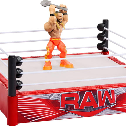WWE Knuckle Crunchers Action Figure & Rebound Ring Playset, Includes 2.5-inch Seth Rollins Figure with Crunching Joints, Accessories & Flex Mat Technology, JFK77