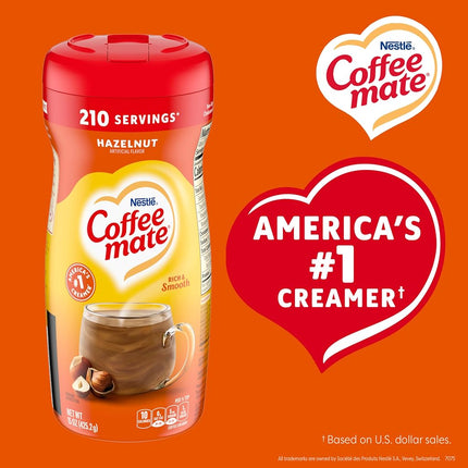 Coffee-mate Coffee Creamer, Hazelnut Canister, 15-Ounce Containers (Pack of 12)