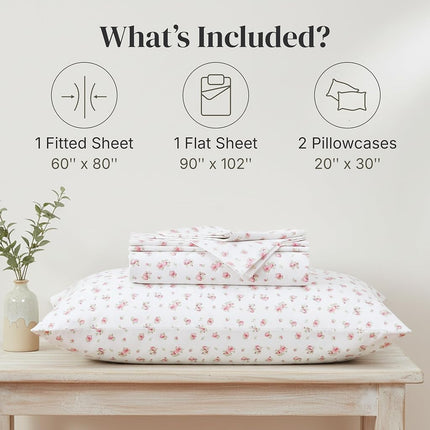 Modern Threads Silky Soft Microfiber and Wrinkle Free Sheets - Luxurious Microfiber Bed Sheets Includes Flat Sheet, Fitted Sheet with Deep Pockets, & Pillowcases Ivory, Queen