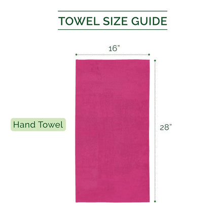 Elegant Comfort Three Line Popcorn Towel Set for Bathroom 16 x 28 inches, Premium Hotel Quality 4-Pack Hand Towels, 100% Turkish Cotton, Soft and Durable, Quick Dry and Highly Absorbent, Hot Pink