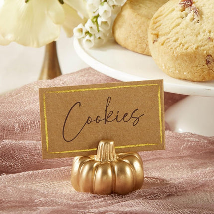 Kate Aspen 25284NA Décor Rustic Pumpkin Table Decor, Resin, Gold