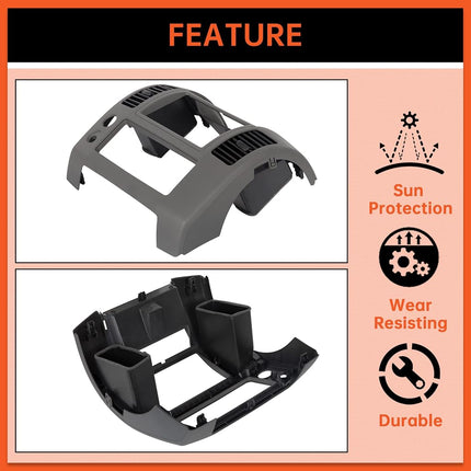ECOTRIC Front Center Dash Console Instrument Panel Lid Bezel Dashboard Cover Gray Compatible with 2006-2016 Nissan Frontier Replacement for Part Number 68259-ZP16D