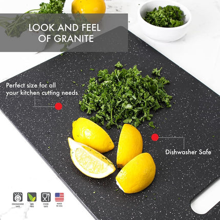 Dexas Superboard Cutting Board with Handle, 11 by 14.5 inches, Midnight Granite Color