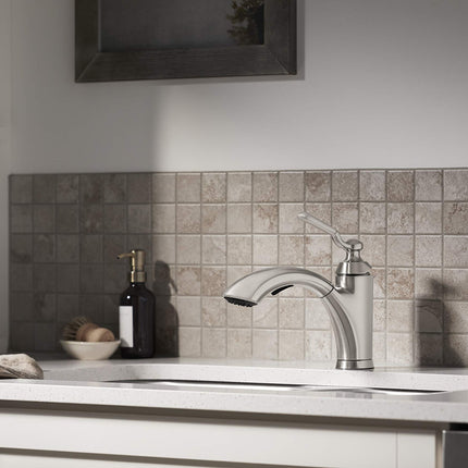 Kohler Sterling 24273-VS Ludington Pull-Out Kitchen Sink Faucet, Single-Handle Laundry Faucet, Pull-Out Sprayer, Vibrant Stainless