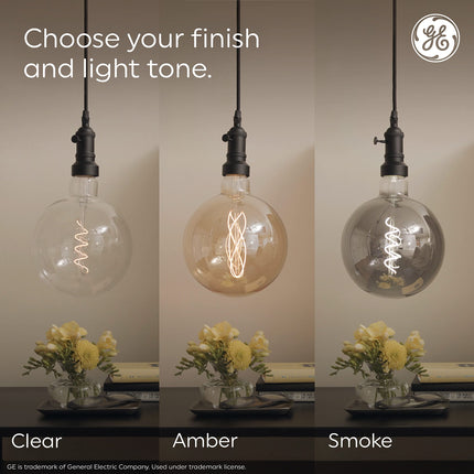 GE Lighting 36555 Dimmable LED Vintage Style 5.5 (60-Watt Replacement), 400-Lumen Light Bulb with Candelabra Base A15, 2-Pack, Warm Candle