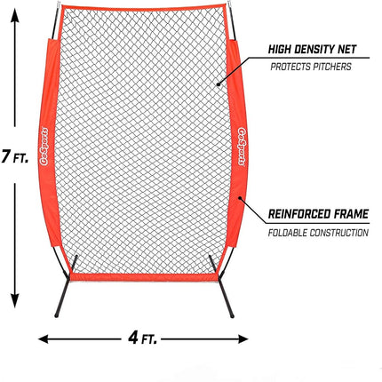 GoSports 7 ft x 4 ft I Screen - Baseball & Softball Pitcher Protection Net, must-have for Safe Training