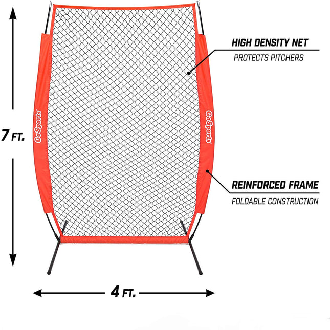 GoSports Pantalla en I de 7 x 4 pies - Red de protección para lanzadores de béisbol y sóftbol, imprescindible para un entrenamiento seguro