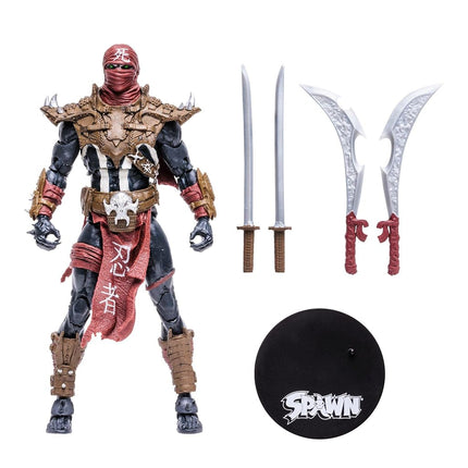 McFarlane Toys, Spawn Comic Ninja Spawn Action Figure set with 22 Moving Parts, Collectible Figure with Accessories and Collectors Stand Base – Ages 12+