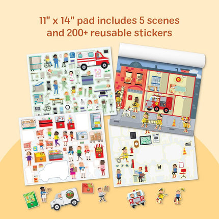 Melissa & Doug Reusable Sticker Books, My Town Sticker Book | Plane Activities Toddlers | Reusable Stickers for Kids Travel Activity Packs | Childrens Books Age 3-4 Years