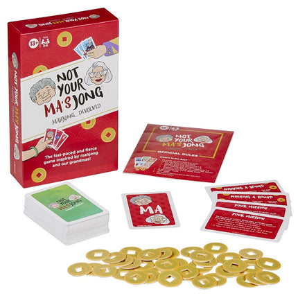 Not Your Ma's Jong, A Fast-Paced Card Game for 3-4 Players Inspired by Mahjong and 2 Grandmas, Family Game, Fun Party Game for Ages 13+