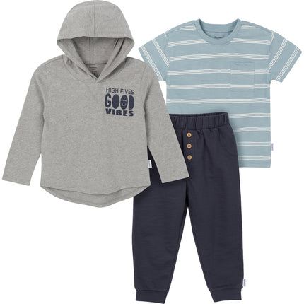 Gerber Boys' Toddler Boys' 3-Piece Top, Hooded Top
