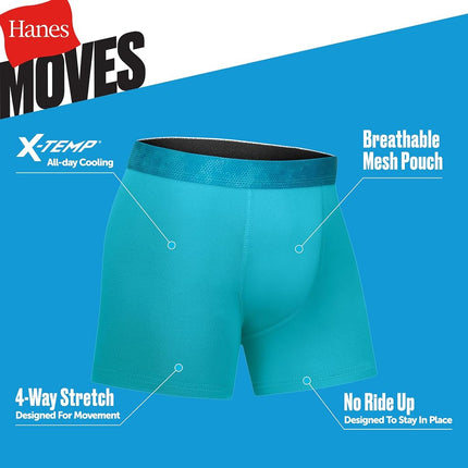 Boxers Hanes Performance pour garçon, imprimés et unis assortis, 6 paquets, bleu/gris – Lot de 6, T-XL