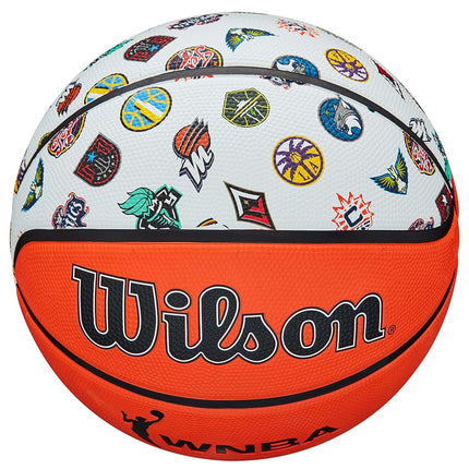 Wilson Basketball WNBA ALL TEAM, Outdoor, Rubber, Size: 6, Brown/White