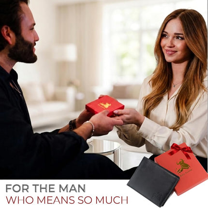 BILLETERA DE CUERO CON PROTECCIÓN RFID BULL GUARD PARA HOMBRE CON VENTANILLA PARA IDENTIFICACIÓN DESPLEGABLE