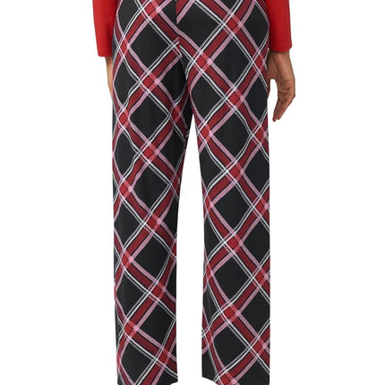 HUE womens Sleep and Lounge Pajama Separates, Christmas and Holiday Collection, Black Perfect Plaid - Sleep Pant, M