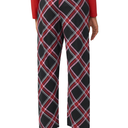 HUE womens Sleep and Lounge Pajama Separates, Christmas and Holiday Collection, Black Perfect Plaid - Sleep Pant, M