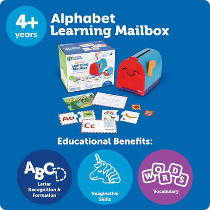 Learning Resources Alphabet Learning Mailbox, Alphabet Toys, Puzzle Game, Postbox Game, Educational Toys for 4+ Year Olds