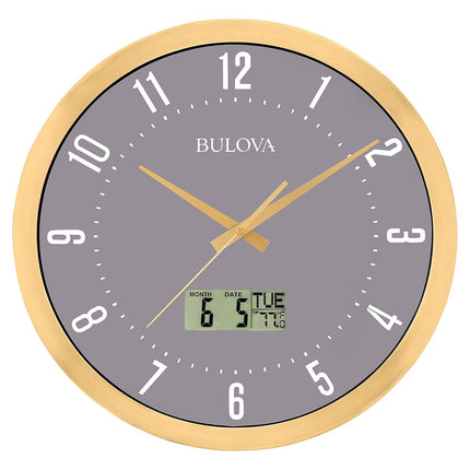 Bulova Lobby Wall Clock, 14", Gold
