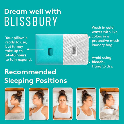 BLISSBURY Piercing Pillow, Adjustable Memory Foam, Ear Hole