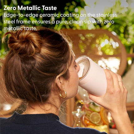 W&P Porter Insulated Tumbler 20 oz | No Metallic Aftertaste Ceramic Coated for Water, Coffee, & Tea | Wide Mouth Vacuum Insulated | Dishwasher Safe, Terrazzo Cream