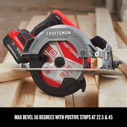 CRAFTSMAN V20 Cordless Circular Saw, 7-1/4 inch, Bare Tool Only (CMCS550B)