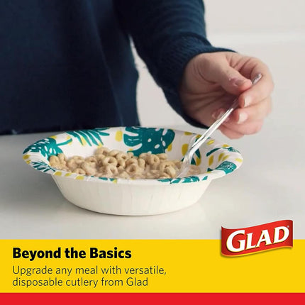 Glad Premium Assorted Plastic Cutlery | Clear Extra Heavy Duty Forks, Knives, and Spoons | 150 Piece Set of Disposable Party Utensils, and Sturdy Cutlery
