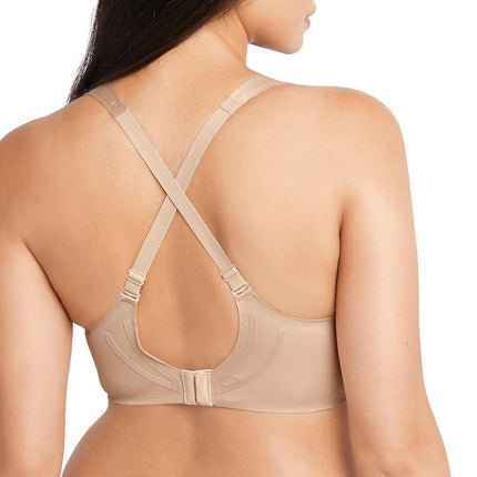 Bali Women's Comfort Revolution Wirefree, Soft Touch Ultimate Wireless Support Bra, Opaque, Almond, L
