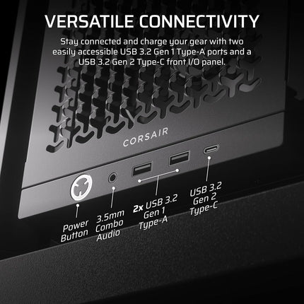 CORSAIR FRAME 4000D RS Modular Mid-Tower ATX PC Case – High Airflow, 3x Pre-Installed RS Fans, InfiniRail™ Fan Mounting System, ASUS BTF, MSI Project Zero, Gigabyte Project Stealth – Black
