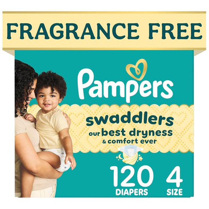 Diapers Size 4, 120 Count - Pampers Swaddlers Disposable Baby Diapers, Enormous Pack