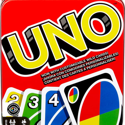 UNO Family Card Game in a Sturdy Storage Tin with 
