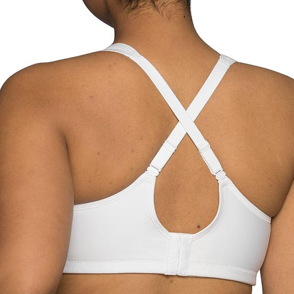 Vanity Fair Women's Medium Impact Sports Bras, Breathable, Moisture Wicking, Padded Cups Up to DDD, Opaque, Wireless-White, 40B