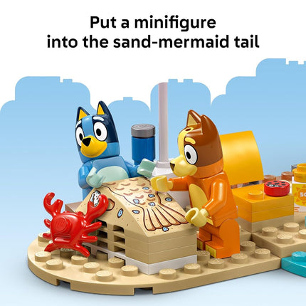 LEGO Bluey: Bluey's Beach & Family Car Trip Toy with 3 Minifigures incl. Bingo & Chilli, plus 2 Surfboards, a Sand Castle & Fun Accessories - Birthday Gift for 4+ Year Old Girls & Boys - 11202