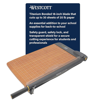 Westcott 18" TrimAir Guillotine Trimmer, Wood Base