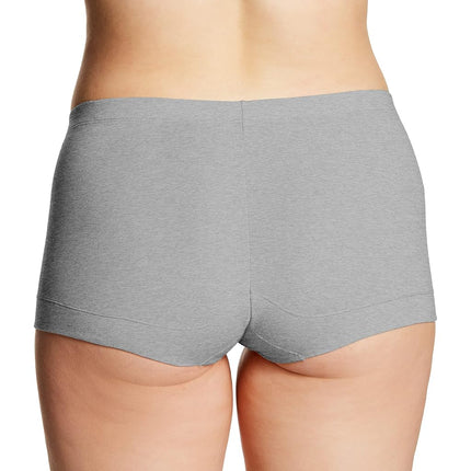 Maidenform womens Boyshort Underwear, Stretch Cotton Boyshort Panties for Women, Assorted, 3-pack, Blue Denim Heather/Grey Hthr/Pink Stripe, XL
